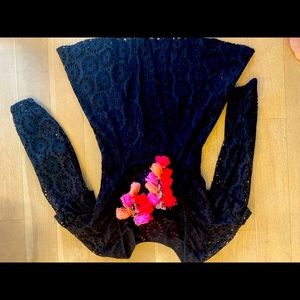 Sundress M black eyelet mini dress